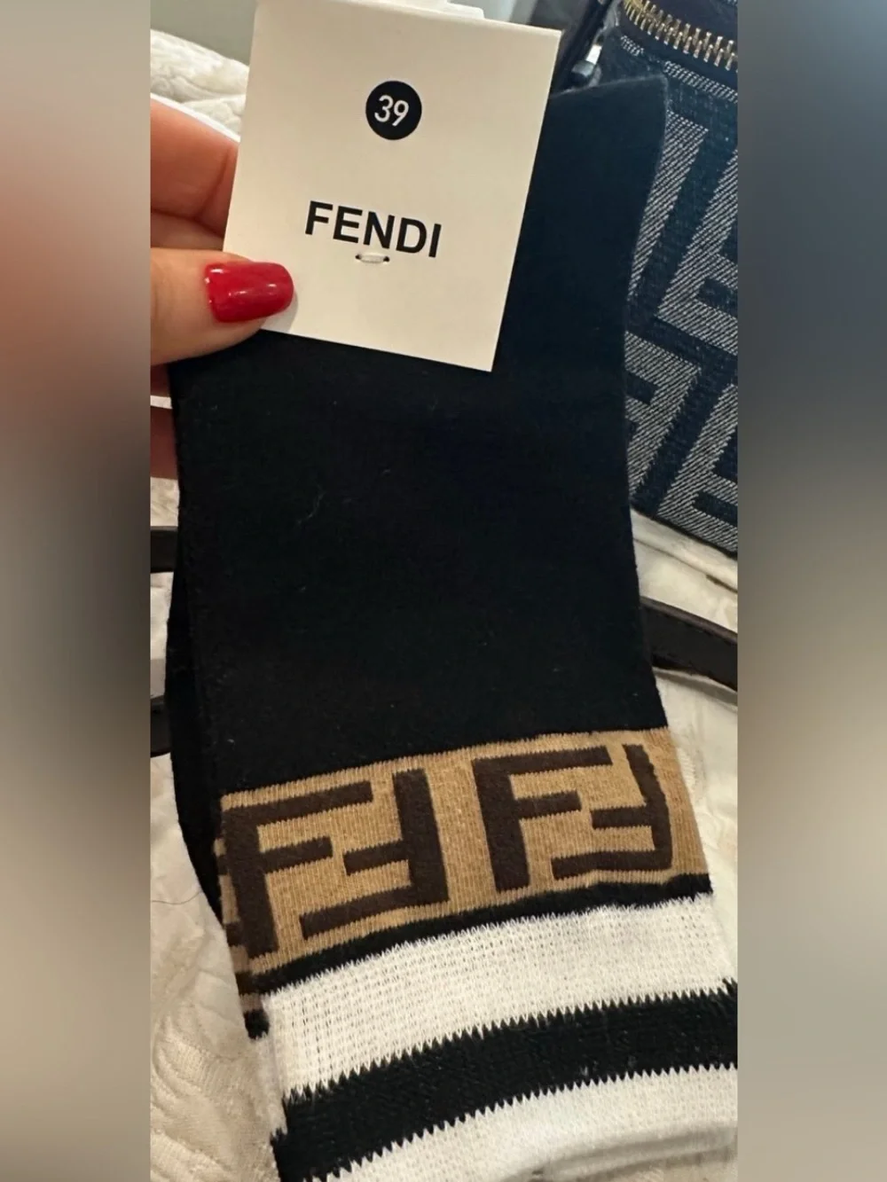 Black & tan socks! Brand new ! One size stretchy